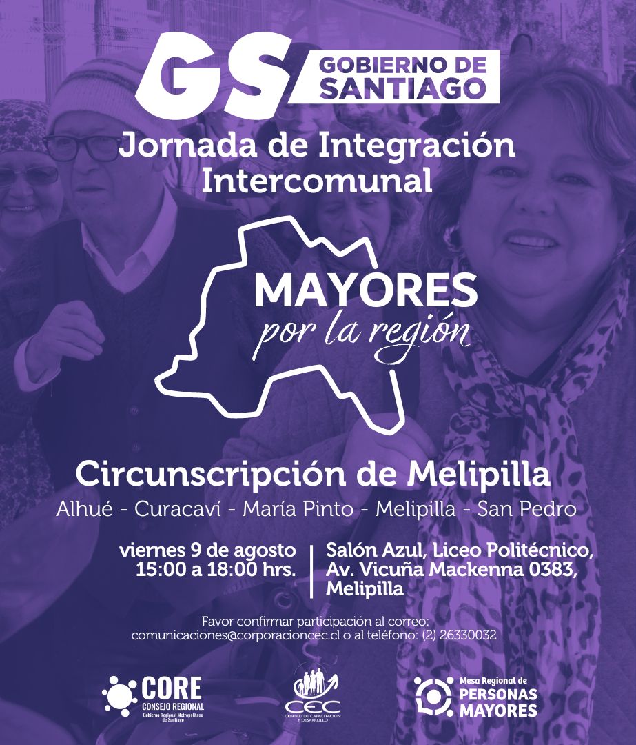 Este viernes se realiza Jornada de Integración Intercomunal de Personas Mayores en Melipilla