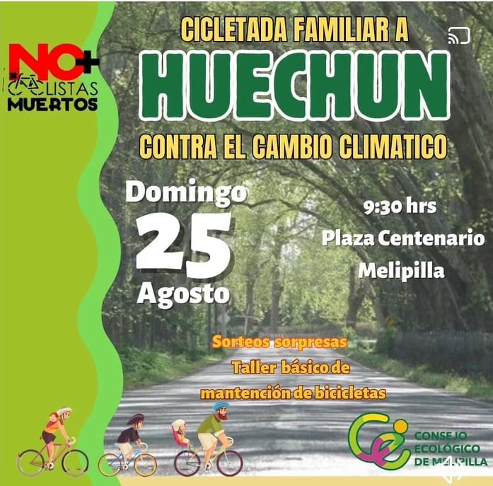 Nueva cicletada familiar este domingo tendrá como destino la localidad de Huechún