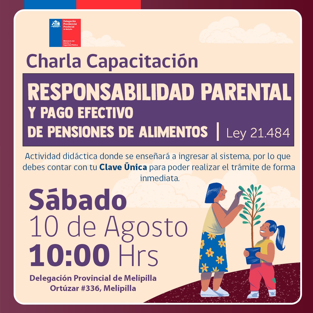 Nueva charla sobre Responsabilidad Parental y Pago Efectivo de Pensiones de Alimentos