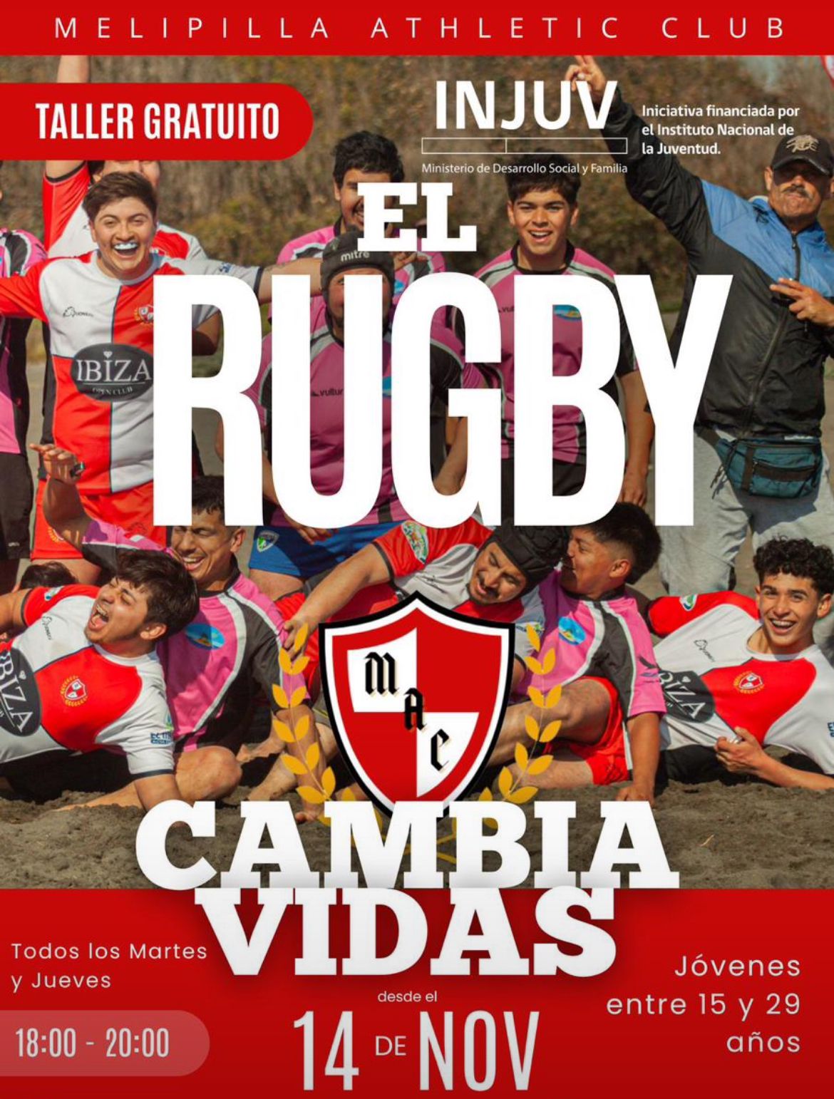 Melipilla Athletic Club invita a sus talleres de rugby: se imparten días martes y jueves