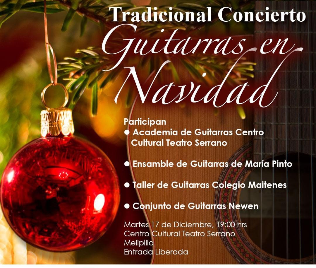 Conjunto de Guitarras Newén invita a tradicional concierto “Guitarras de Navidad” en el Teatro Serrano